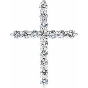 Kazi Luxury 14k White 12 Ctw Lab-Grown Diamond Cross Pendant 436$
